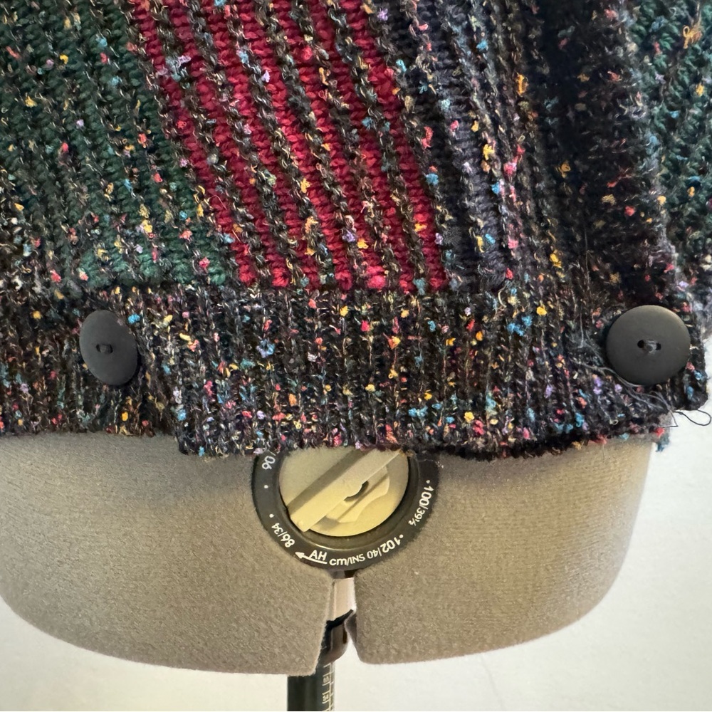 Vintage 80s Gardenia Mixed Knit Confetti Tweed Surplice Vest - Made in USA - Picture 4 of 7